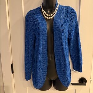 NORTHERN REFLECTIONS size large 
beautiful bright cobalt blue/silver. pretty